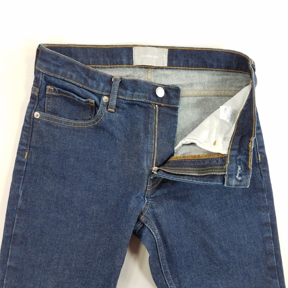 Everlane Blue Jeans Stretchy Dk Denim Mid-Rise Skinny Ankle Pants 27R (28x27) - Picture 7 of 14